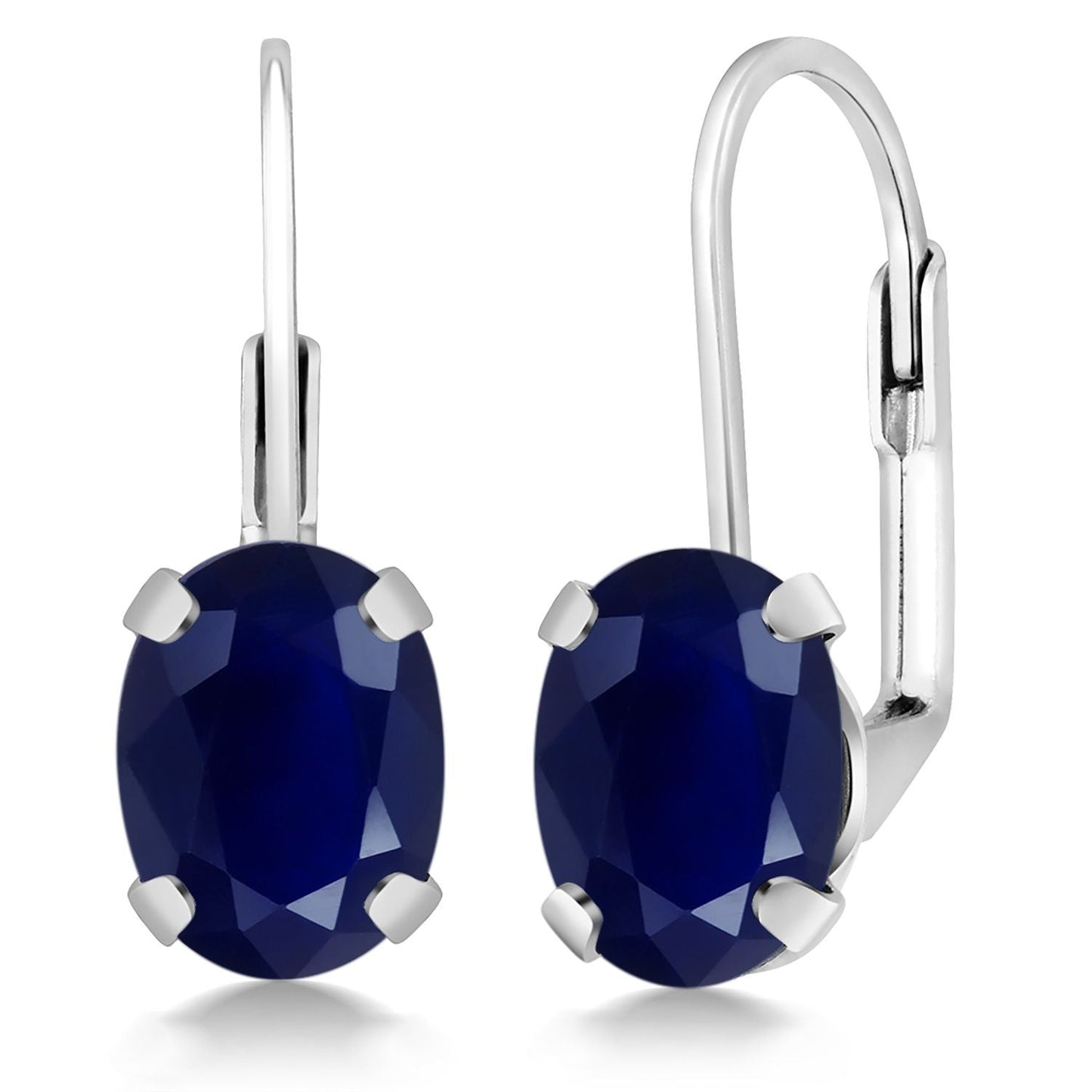 8X6MM Oval Drop Dangle Earrings for Women | 925 Sterling Silver | Genuine Gemstone Birthstone Leverback Earrings | Fine Jewelry Gifts for Her Mom Women Wife