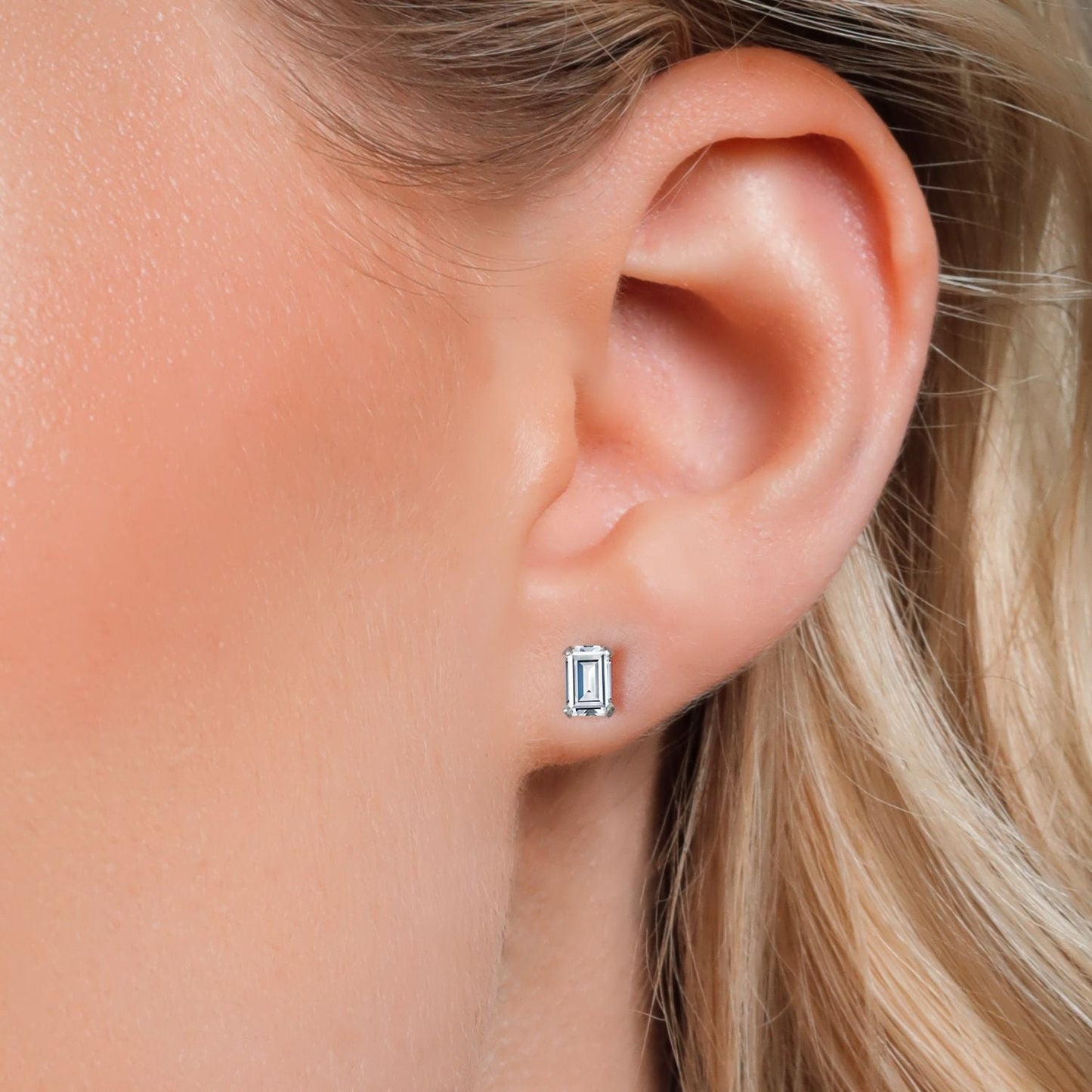 6X4MM Emerald Cut Gemstone Birthstone Stud Earrings For Women Men | 925 Sterling Silver | Fine Jewelry Gifts for Her Mom Women Wife