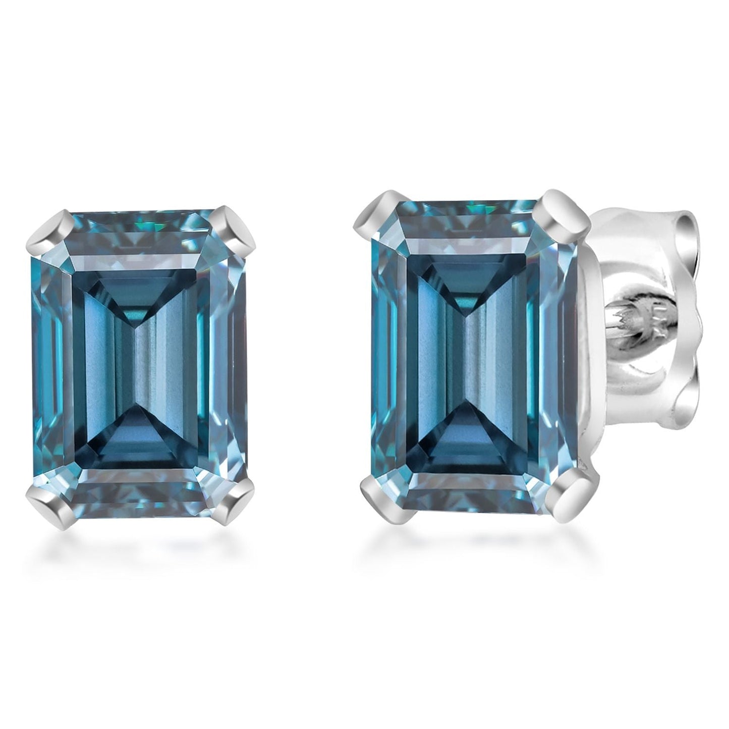 6X4MM Emerald Cut Gemstone Birthstone Stud Earrings For Women Men | 925 Sterling Silver | Fine Jewelry Gifts for Her Mom Women Wife