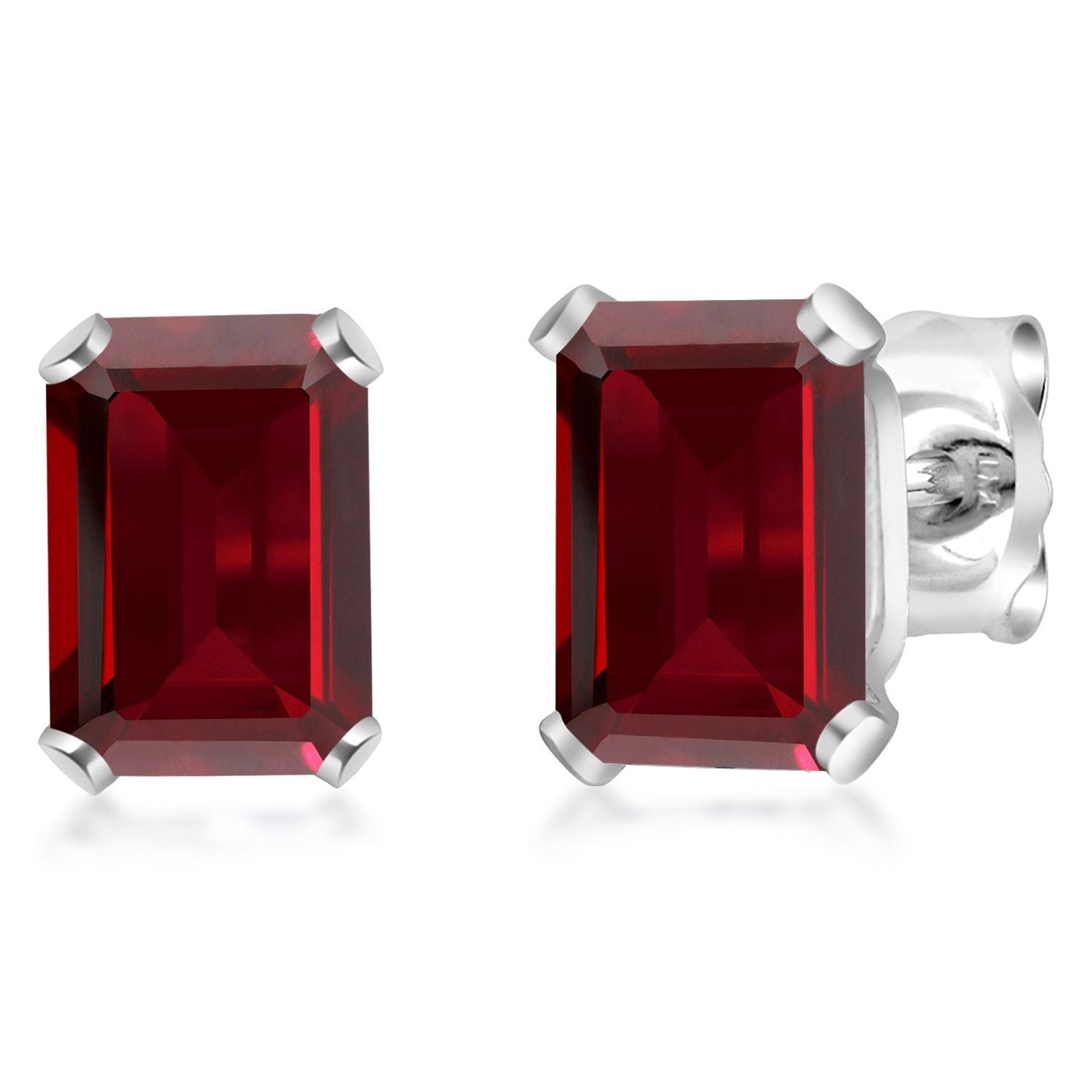 6X4MM Emerald Cut Gemstone Birthstone Stud Earrings For Women Men | 925 Sterling Silver | Fine Jewelry Gifts for Her Mom Women Wife