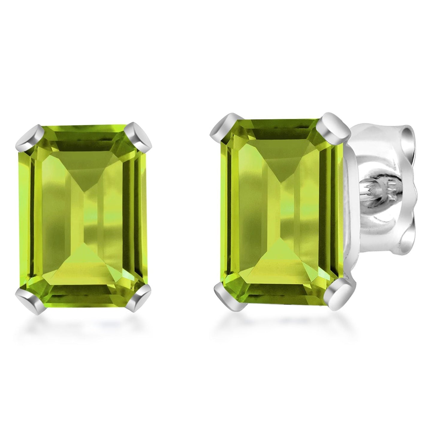 6X4MM Emerald Cut Gemstone Birthstone Stud Earrings For Women Men | 925 Sterling Silver | Fine Jewelry Gifts for Her Mom Women Wife