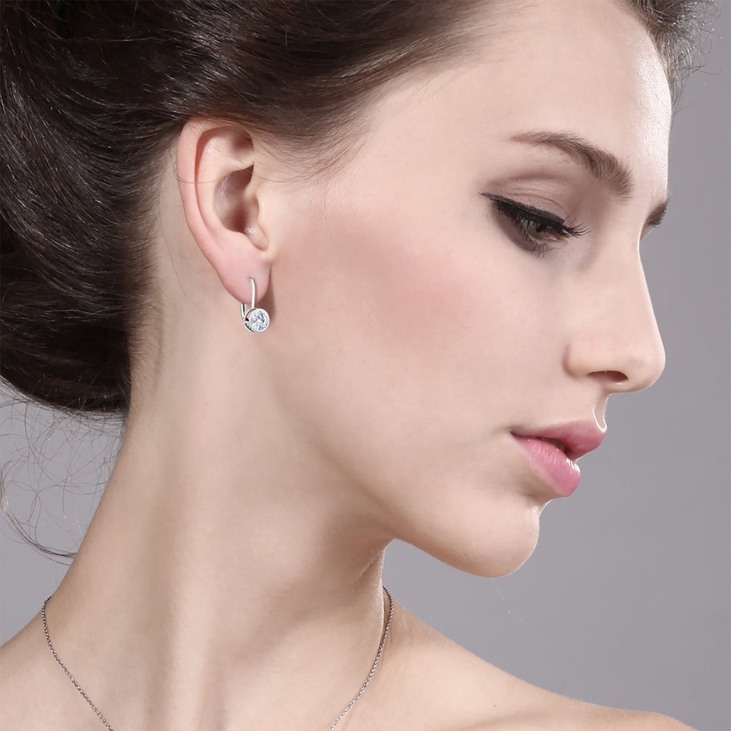 925 Sterling Silver Gemstone Birthstone Dangle Leverback Earrings For Women | Round 5MM | Round Genuine Birthstone Earrings | Fine Jewelry for Her Mom Wife