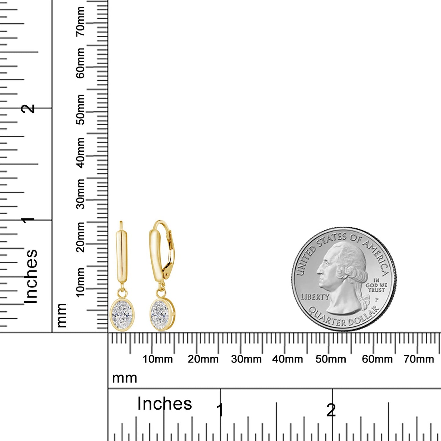 14K Yellow Gold Lab Grown Diamond Earrings For Women | 1.40 Cttw | Gemstone April Birthstone | Oval 7X5MM