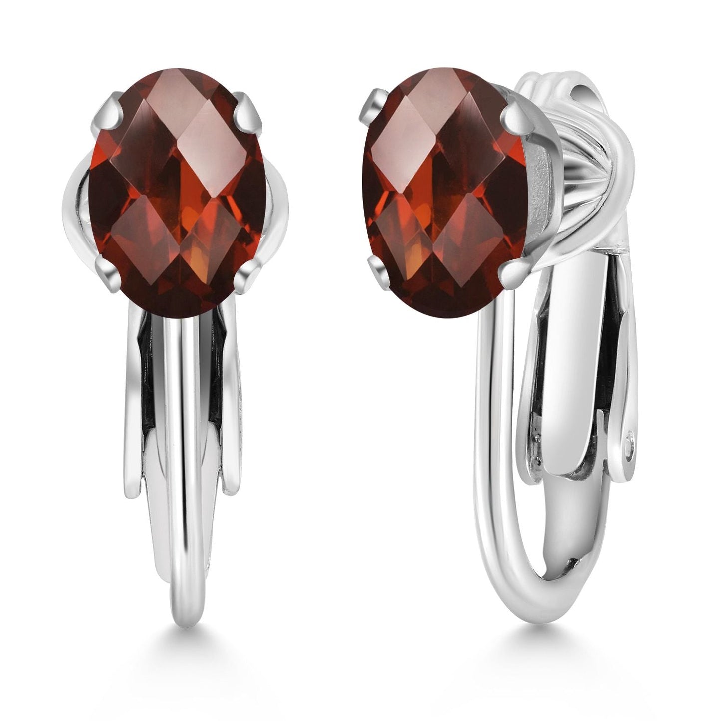 Clip-On Earrings for Women | Gemstone Birthstone Drop Earrings | 925 Sterling Silver | Oval 7X5MM | Gift For Women Mother Bridesmaids