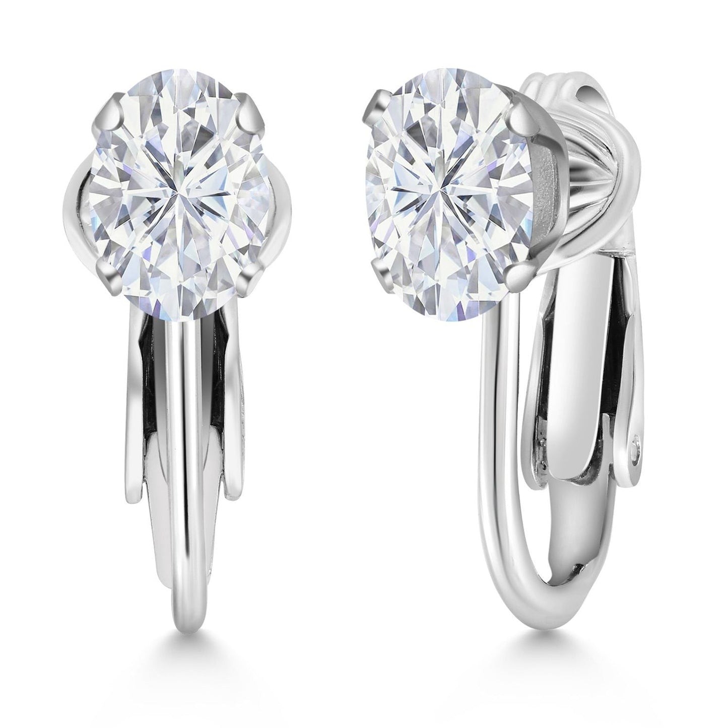 Clip-On Earrings for Women | Gemstone Birthstone Drop Earrings | 925 Sterling Silver | Oval 7X5MM | Gift For Women Mother Bridesmaids