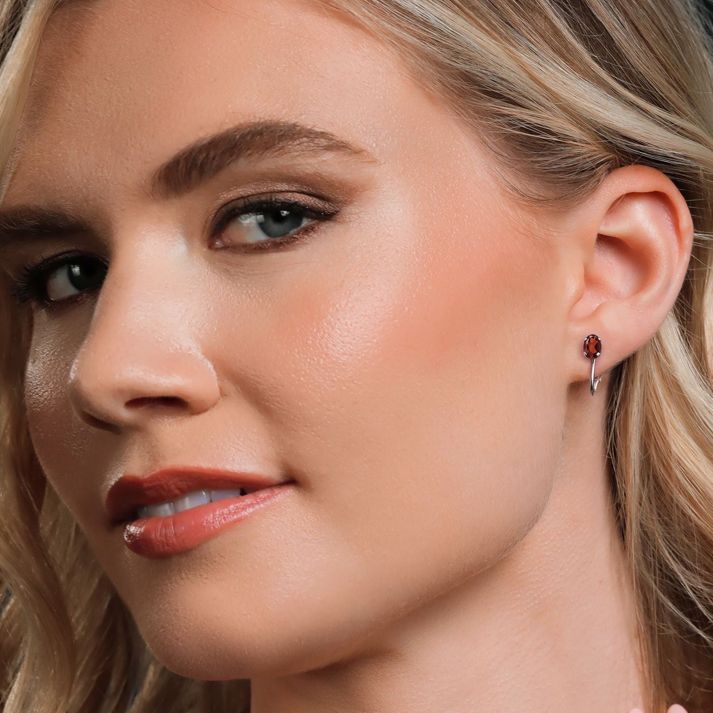 Clip-On Earrings for Women | Gemstone Birthstone Drop Earrings | 925 Sterling Silver | Oval 7X5MM | Gift For Women Mother Bridesmaids