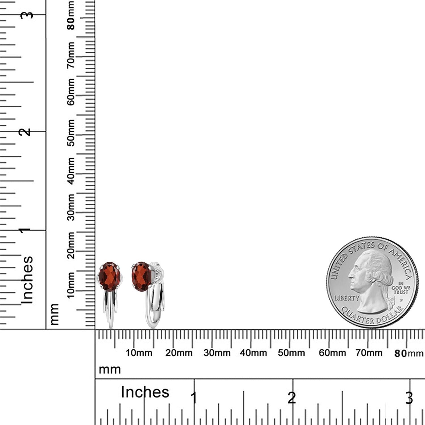 Clip-On Earrings for Women | Gemstone Birthstone Drop Earrings | 925 Sterling Silver | Oval 7X5MM | Gift For Women Mother Bridesmaids