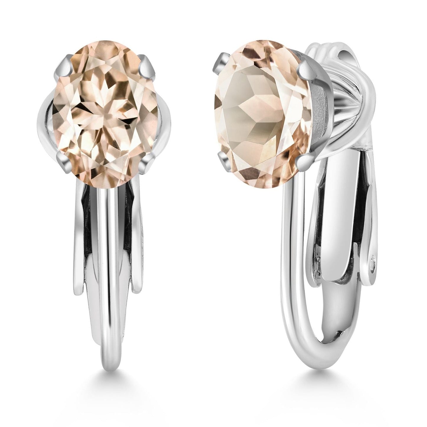 Clip-On Earrings for Women | Gemstone Birthstone Drop Earrings | 925 Sterling Silver | Oval 7X5MM | Gift For Women Mother Bridesmaids