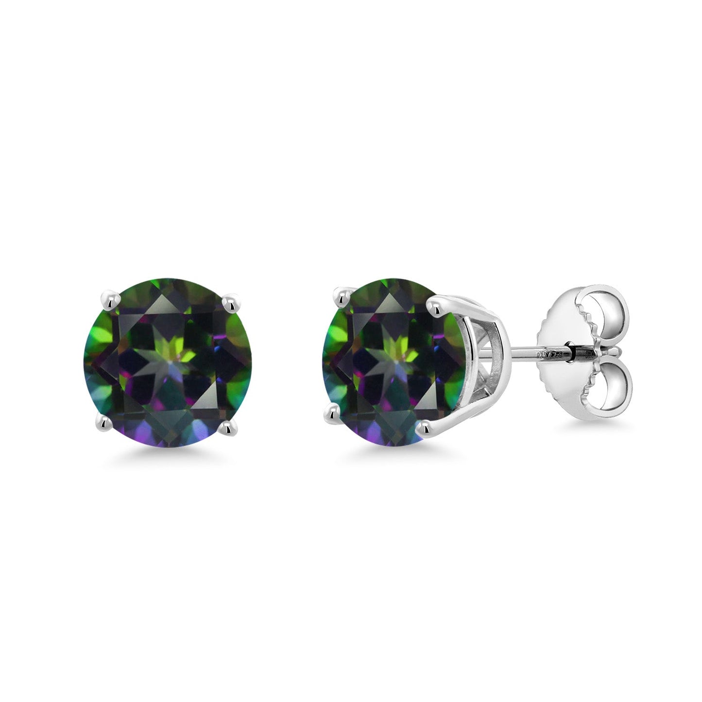 2-4 Cttw Round Gemstone Birthstone Stud Earrings For Women Men | 925 Sterling Silver | Round 7MM | Fine Jewelry Gifts for Her Mom Women Wife Men