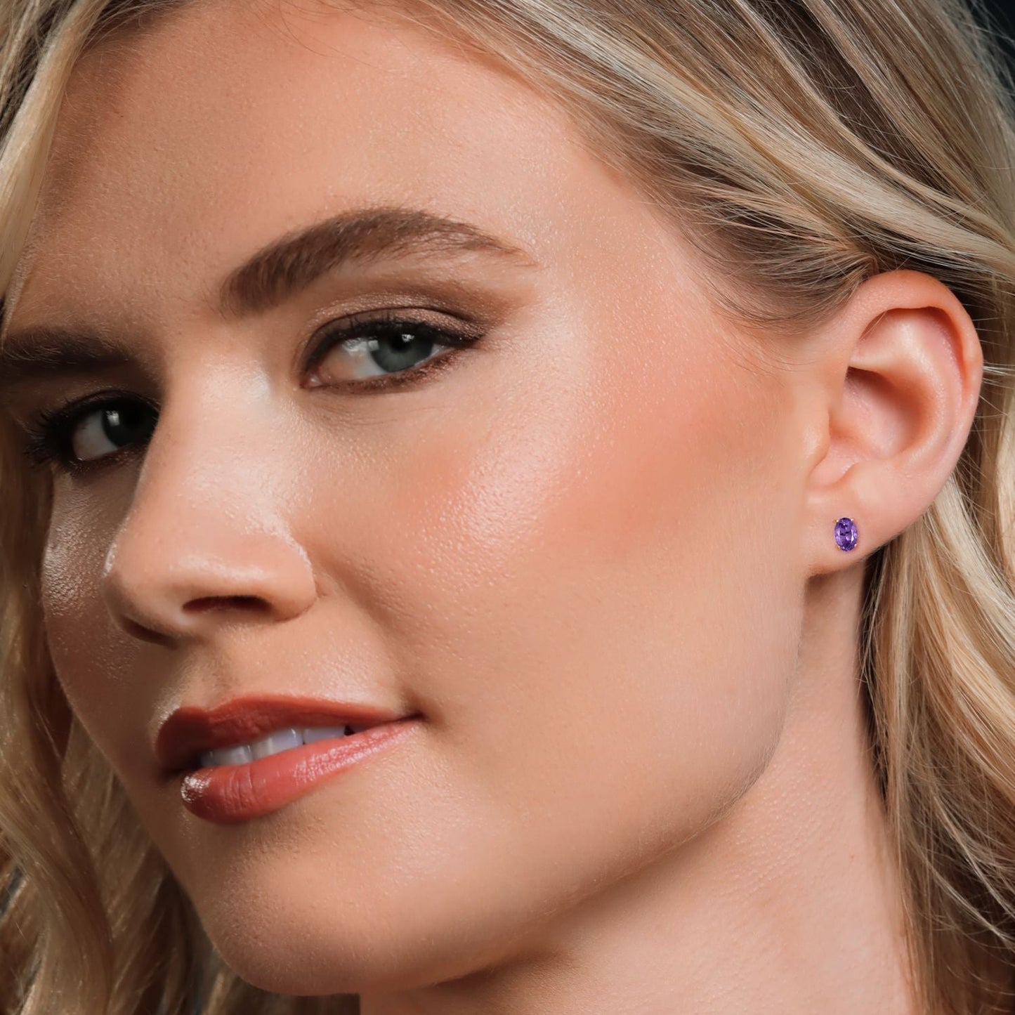 10K Yellow Gold Gemstone Birthstone Earrings | Oval 6X4MM Stud Earrings | Gold Earrings For Women Men