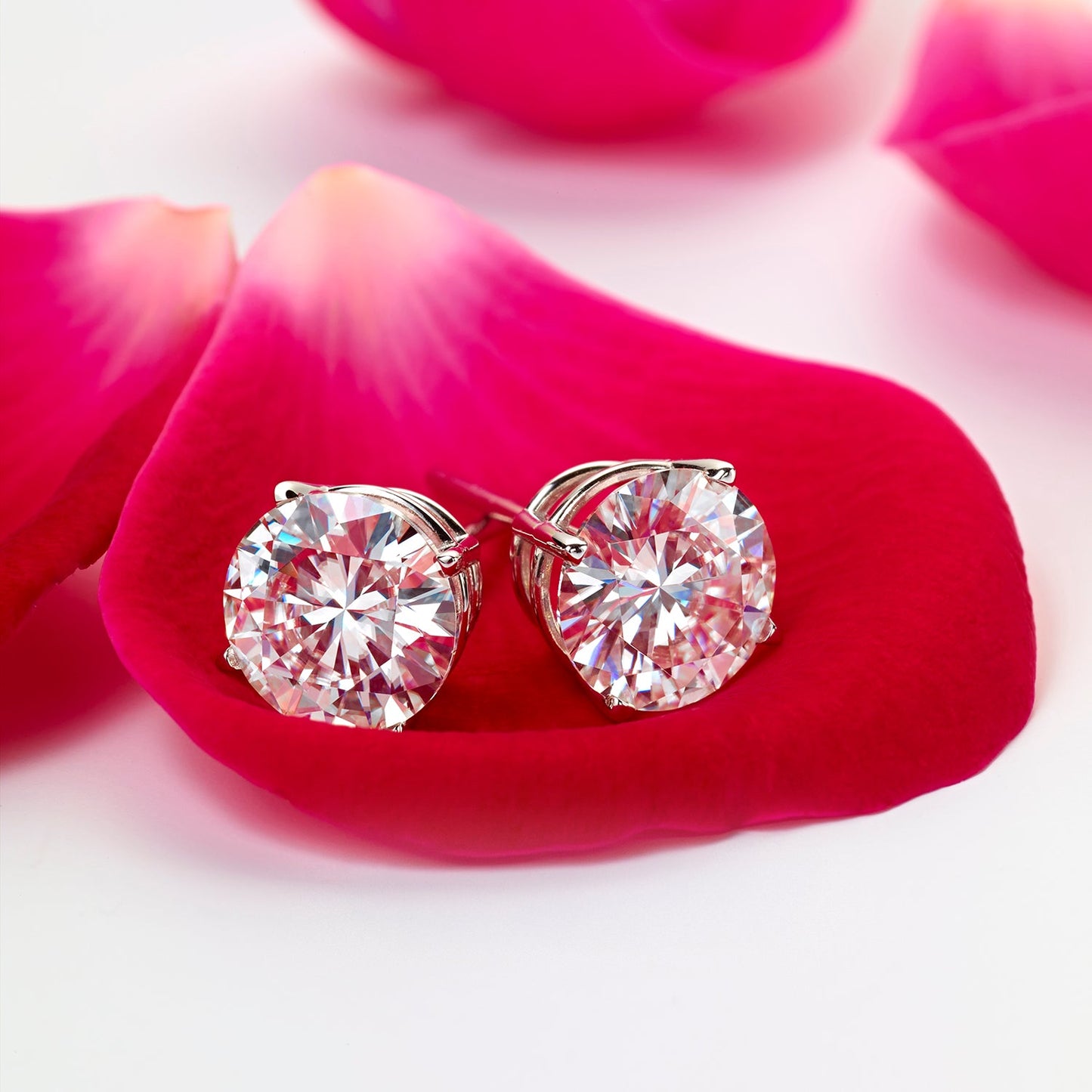 925 Sterling Silver Forever Classic Moissanite Friction Back Stud Earrings For Women Men (1.60 Cttw Round 6MM)