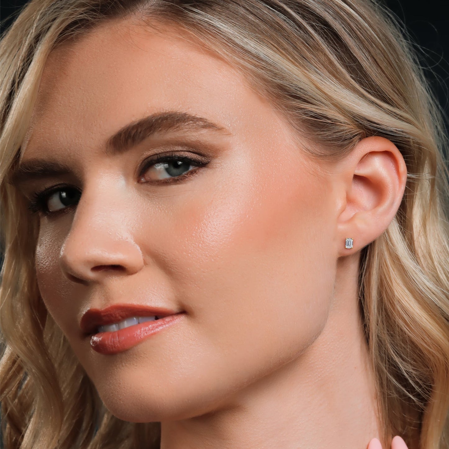 1.50 Cttw 14K Yellow Gold IGI Certified Lab Grown Diamond Stud Basket Setting Earrings | Emerald Cut | E-F Color | VS1-VS2 Clarity | Double Notch | Gold Earrings For Women Men