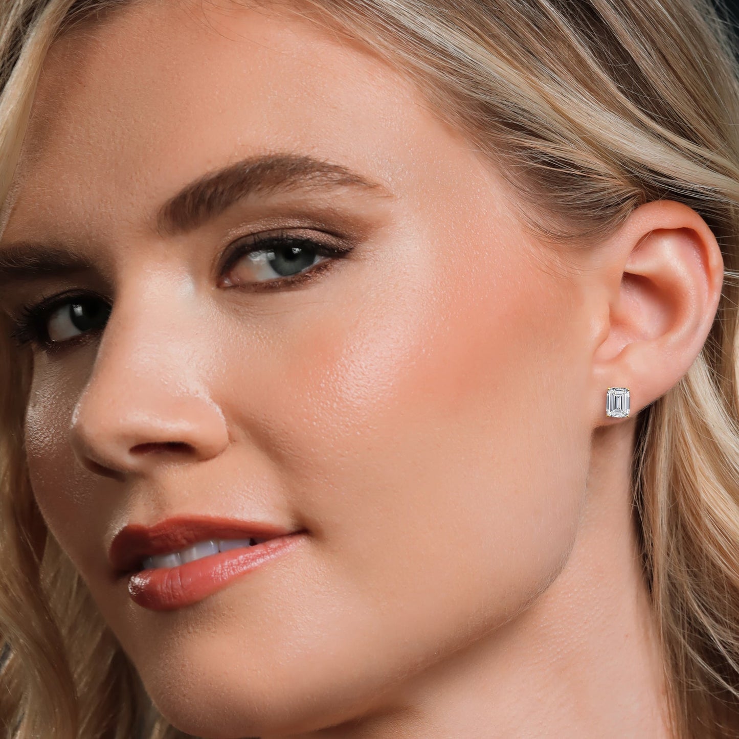 6.00 Cttw 14K Yellow Gold IGI Certified Lab Grown Diamond Stud Basket Setting Earrings | Emerald Cut | E-F Color | VS1-VS2 Clarity | Double Notch | Gold Earrings For Women Men