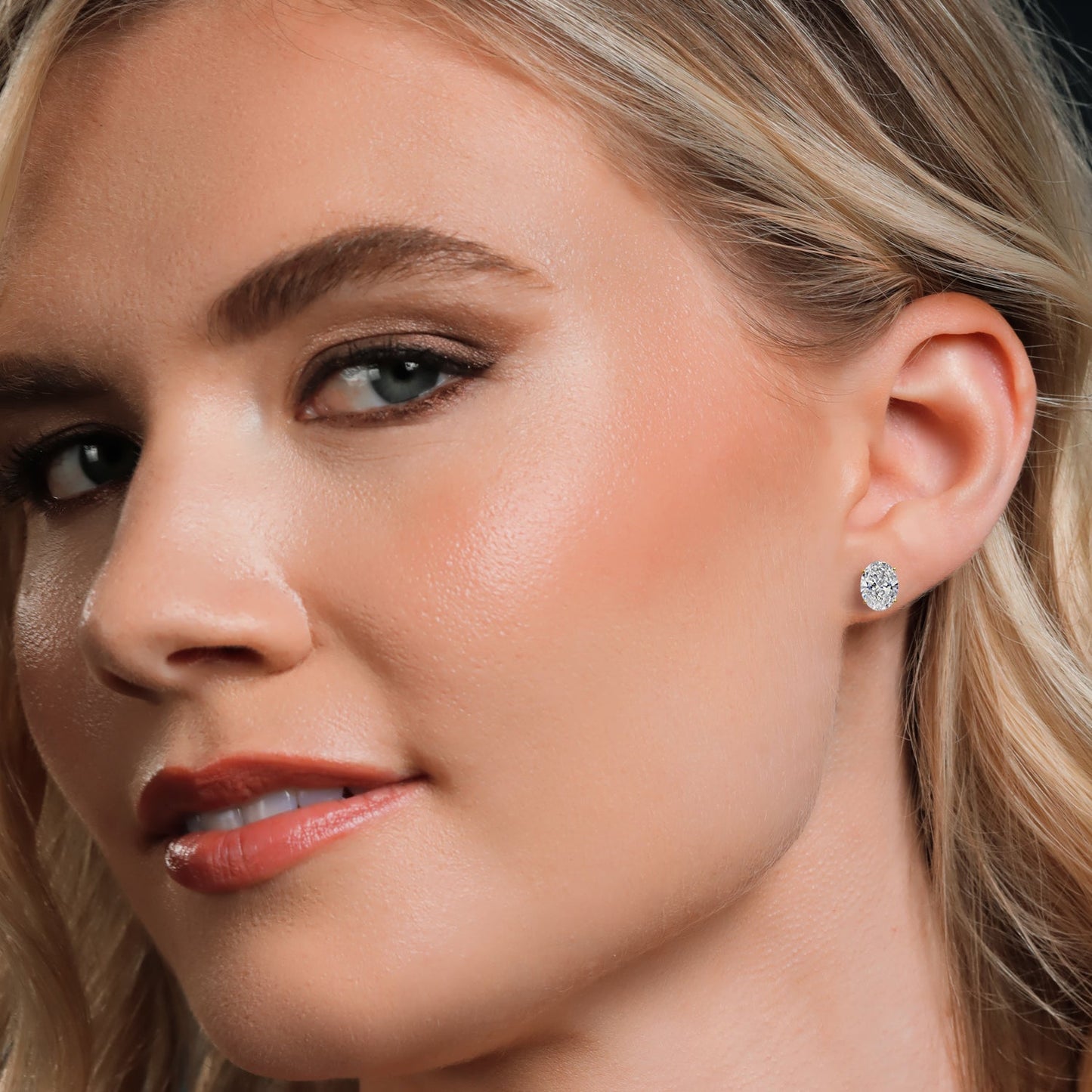 3 Cttw 14K Yellow Gold IGI Certified Lab Grown Diamond Stud Basket Setting Earrings | Oval Cut | F-G Color | VS Clarity | Double Notch | Gold Earrings For Women Men