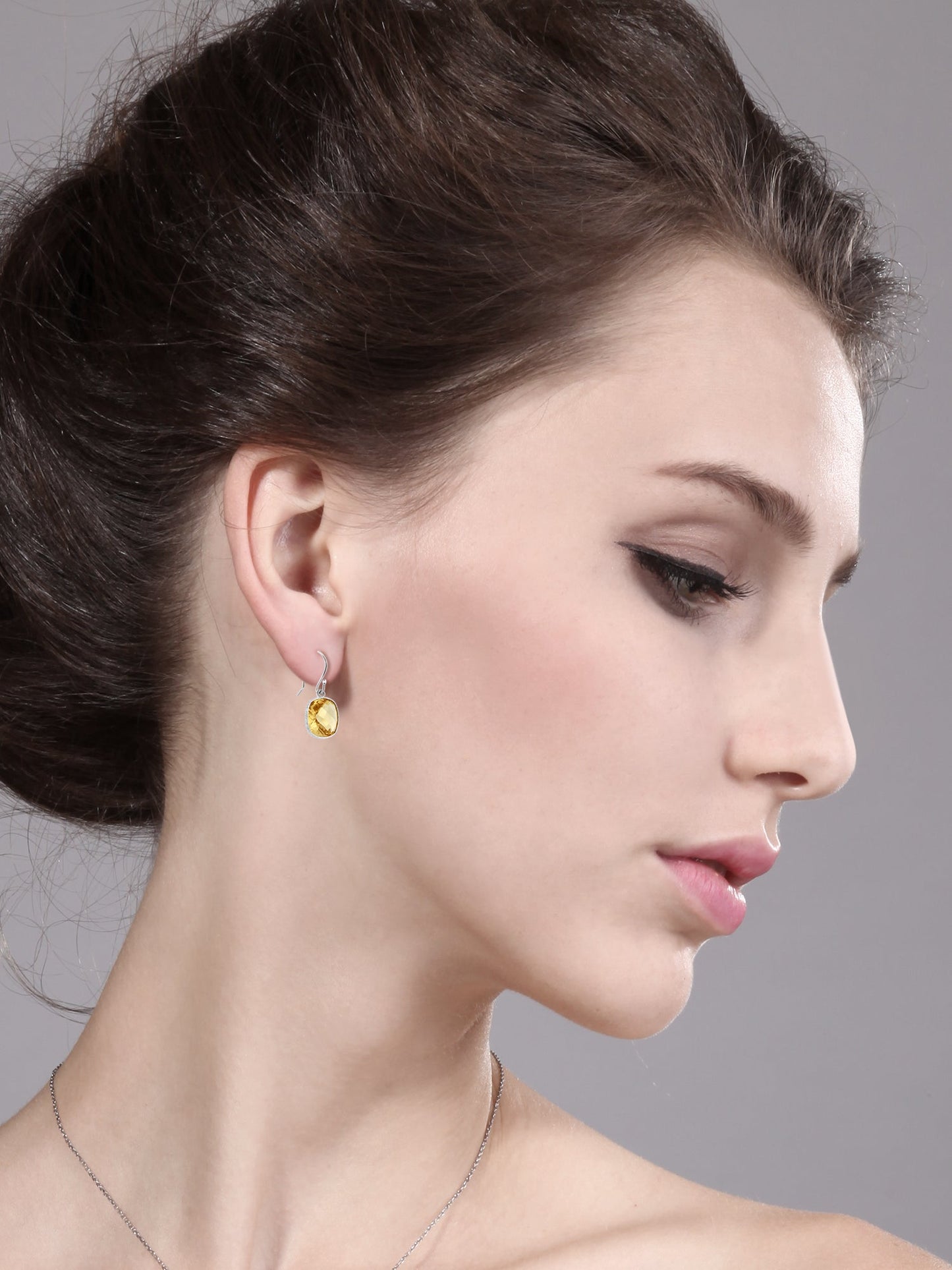925 Sterling Silver Yellow Citrine Dangle Earrings For Women (10.00 Cttw, Gemstone Birthstone, 11MM Cushion Cut)