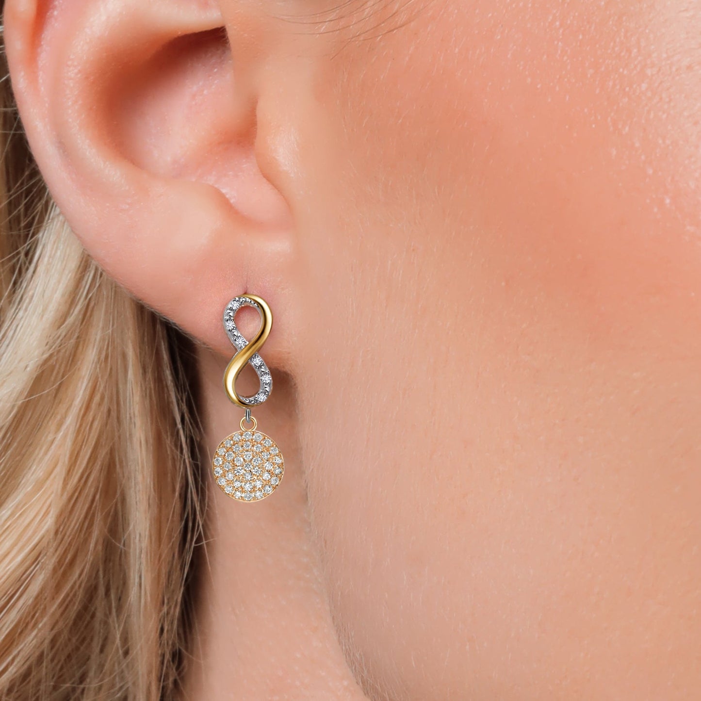 925 Silver and 10K Yellow Gold Lab Grown Diamond Drop Dangle Earrings For Women | 0.25 Cttw | Gemstone Birthstone | 20x10MM Lab Grown Earrings