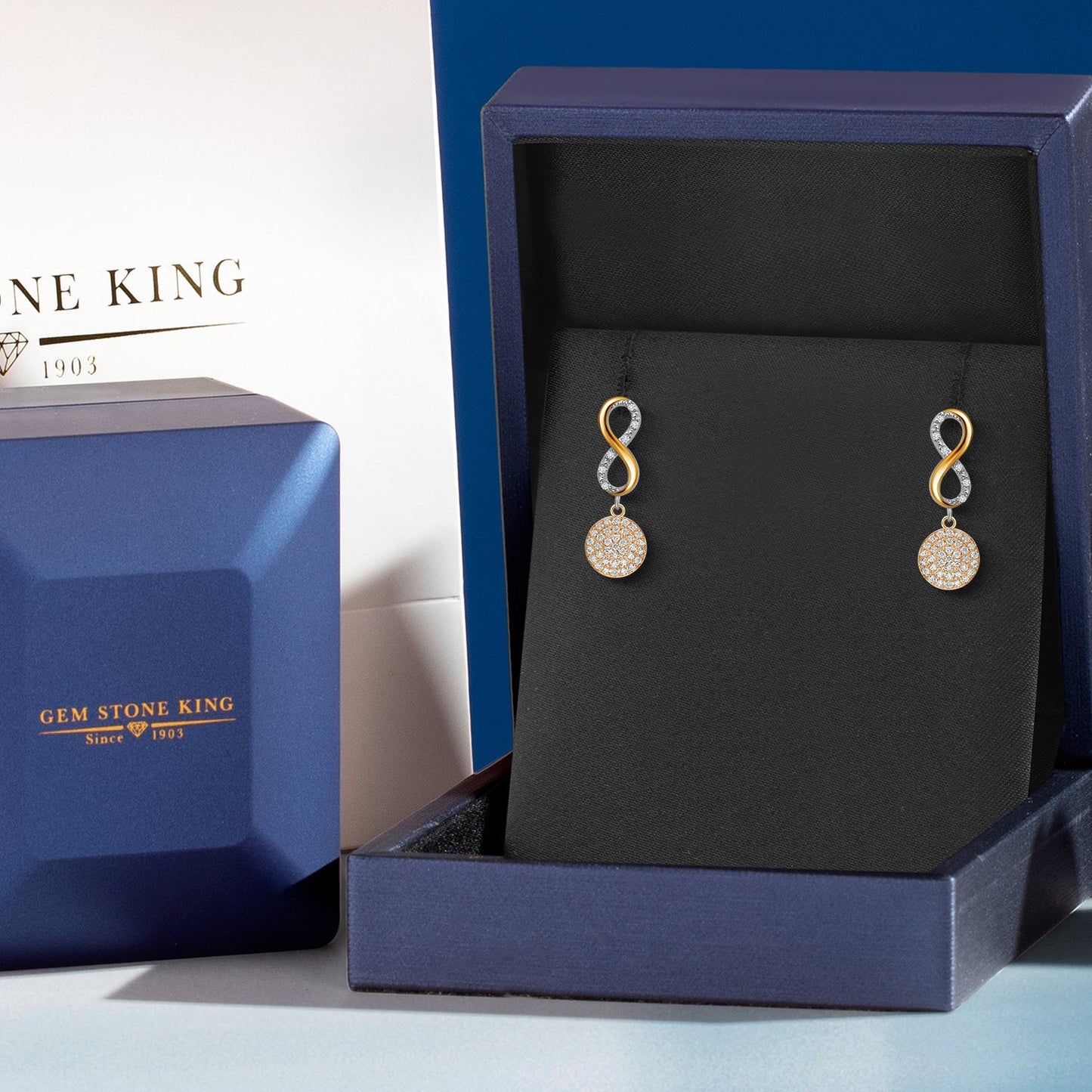 925 Silver and 10K Yellow Gold Lab Grown Diamond Drop Dangle Earrings For Women | 0.25 Cttw | Gemstone Birthstone | 20x10MM Lab Grown Earrings