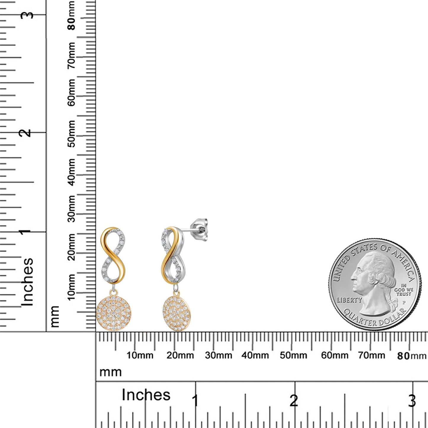 925 Silver and 10K Yellow Gold Lab Grown Diamond Drop Dangle Earrings For Women | 0.25 Cttw | Gemstone Birthstone | 20x10MM Lab Grown Earrings