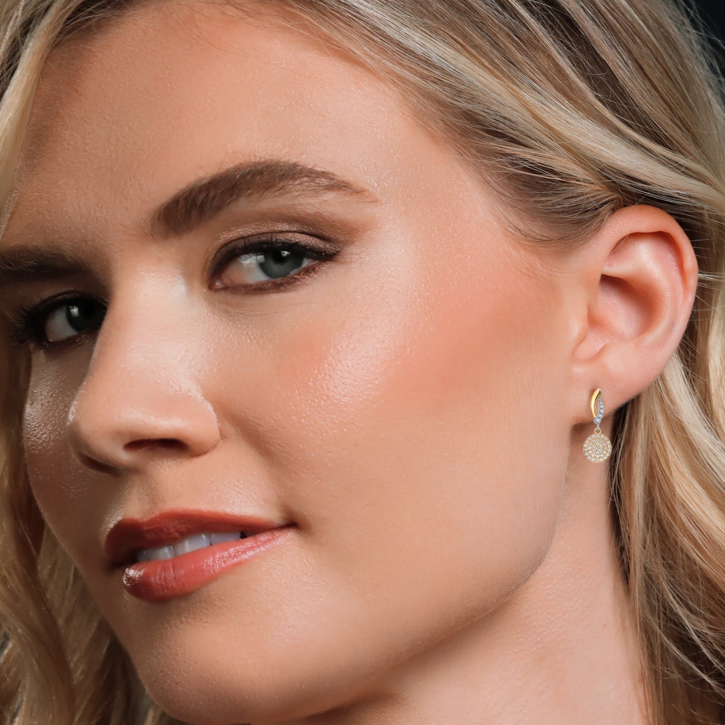 925 Silver and 10K Yellow Gold Lab Grown Diamond Drop Dangle Earrings For Women | 0.22 Cttw | Gemstone Birthstone | 20x10MM Lab Grown Diamond Earrings