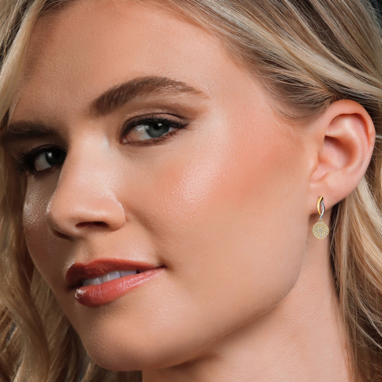 925 Silver and 10K Yellow Lab Grown Diamond Drop Dangle Earrings For Women | 0.19 Cttw | Gemstone Birthstone | 20x10MM Lab Grown Diamond Earrings