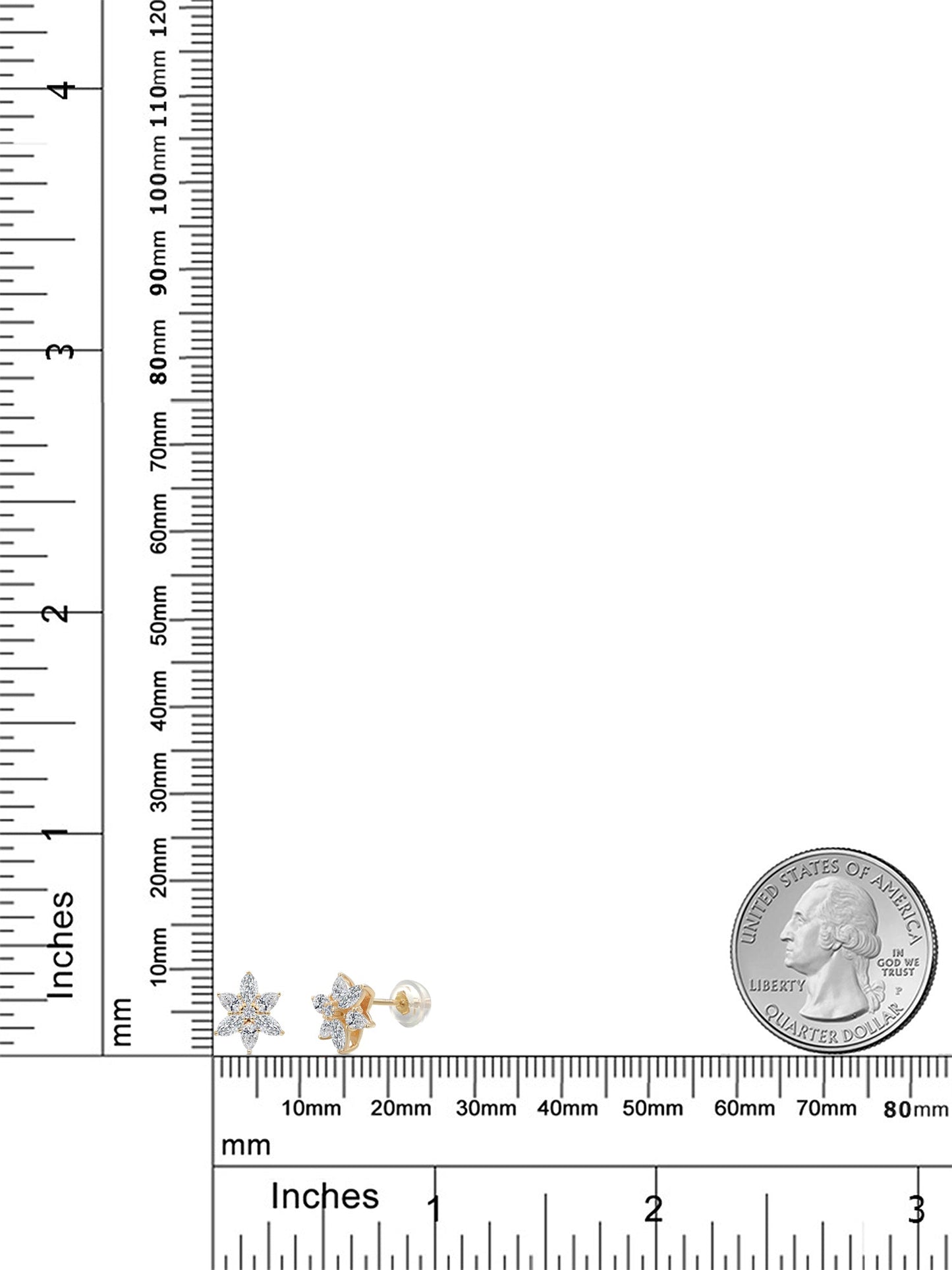 10K Yellow Gold Lab Grown Diamond Star Earrings | 0.78 Cttw | Gold Earrings | Flower Earrings | DEF Color | VVS-VS Clarity | Marquise 4X2MM | Pear Shape 3X2MM | Round 1.5MM