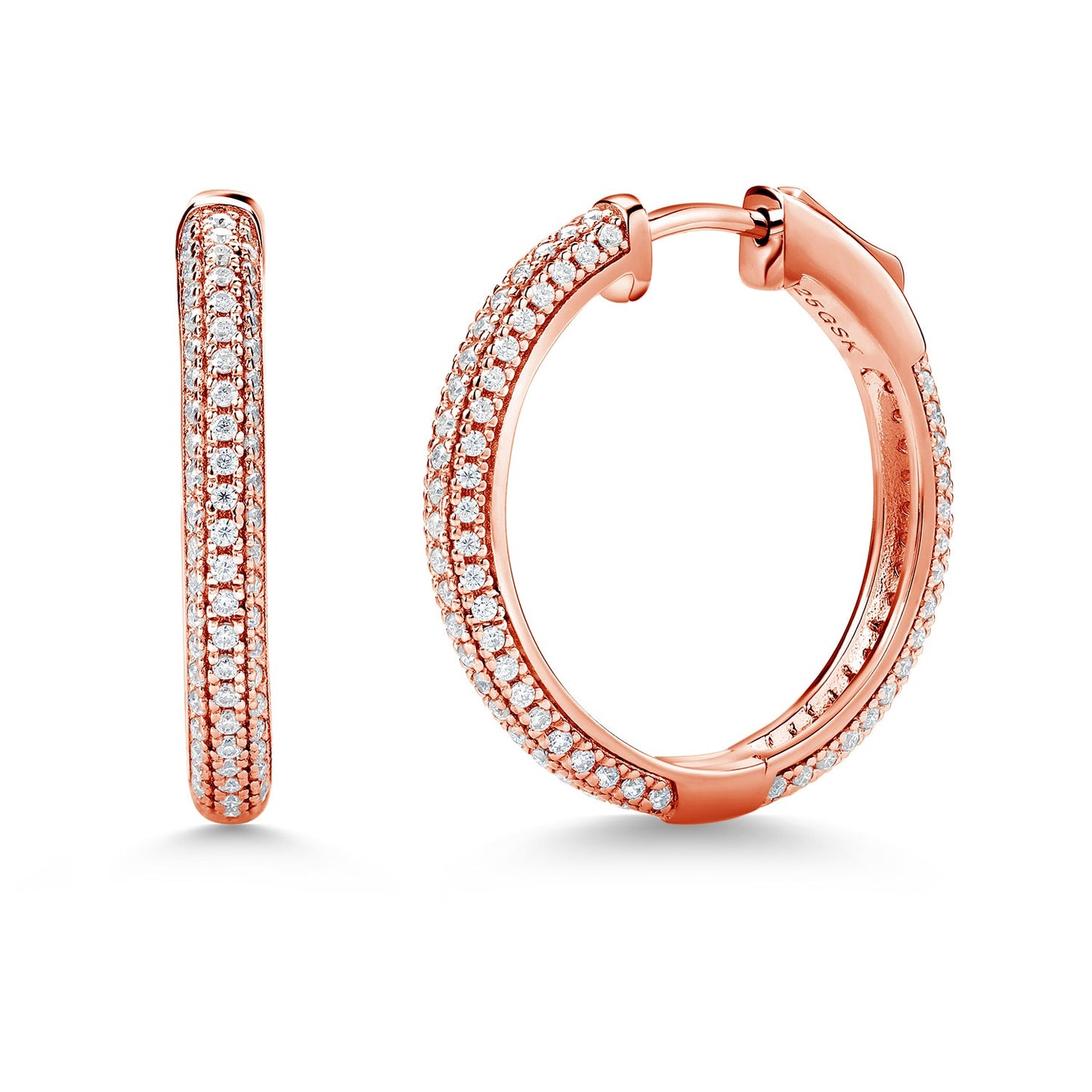 White Moissanite Huggie Hoop Earrings For Women | 925 Sterling Silver | Round Hoop Earrings | 1.20 Ct | 1 Inch | Fine Jewelry Gifts for Her Mom Women Wife