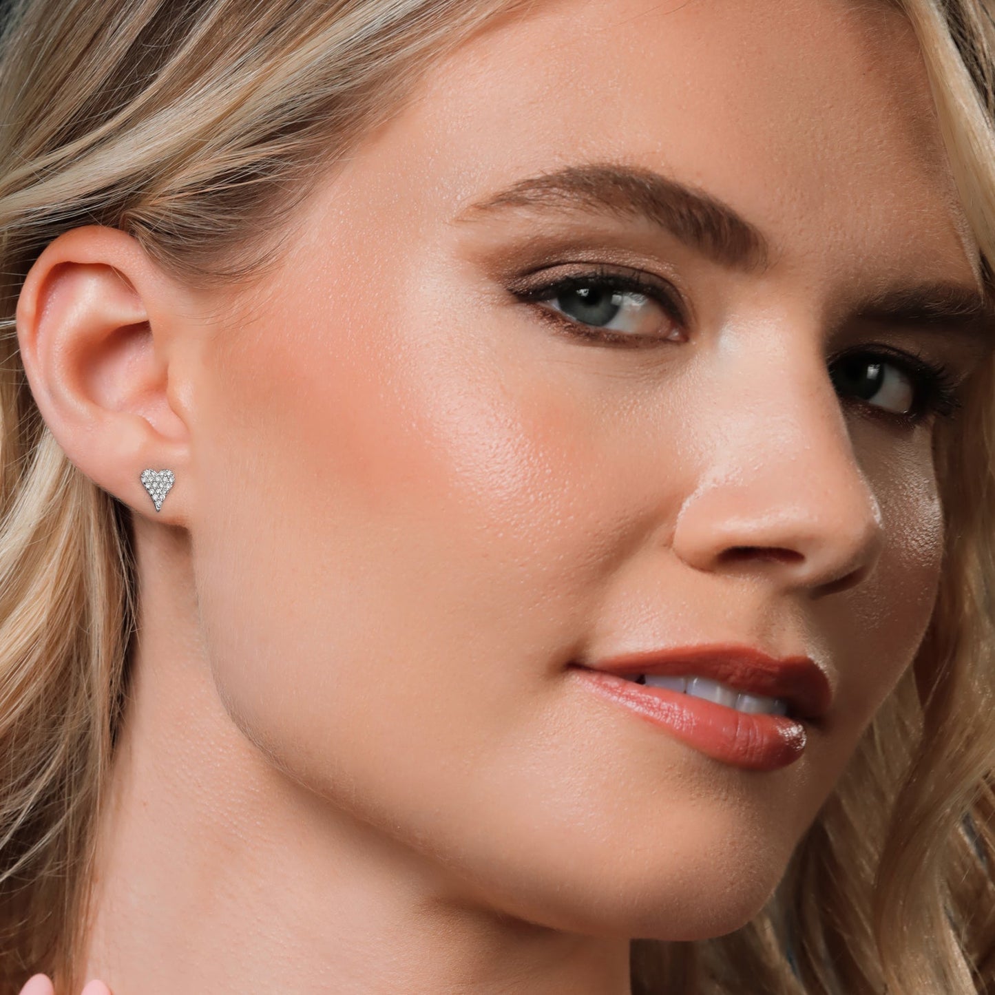 10K White Gold Lab Grown Diamond Heart Shape Stud Earrings | 0.20 Cttw | E-F Color | VVS-VS Clarity | Gold Earrings for Women