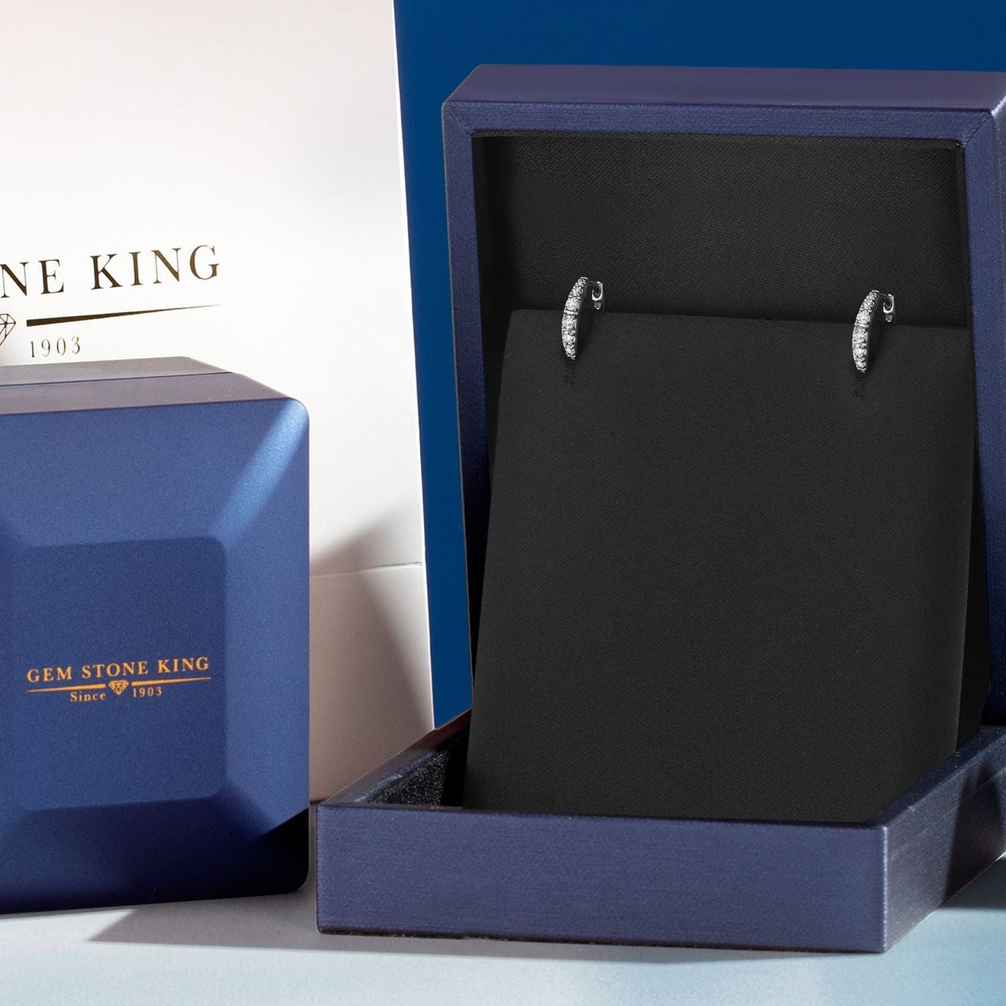 10K White Gold White Lab Grown Diamond Hoop Earrings for Women | 0.14 Cttw | Round G-H Color | 10MM Diameter