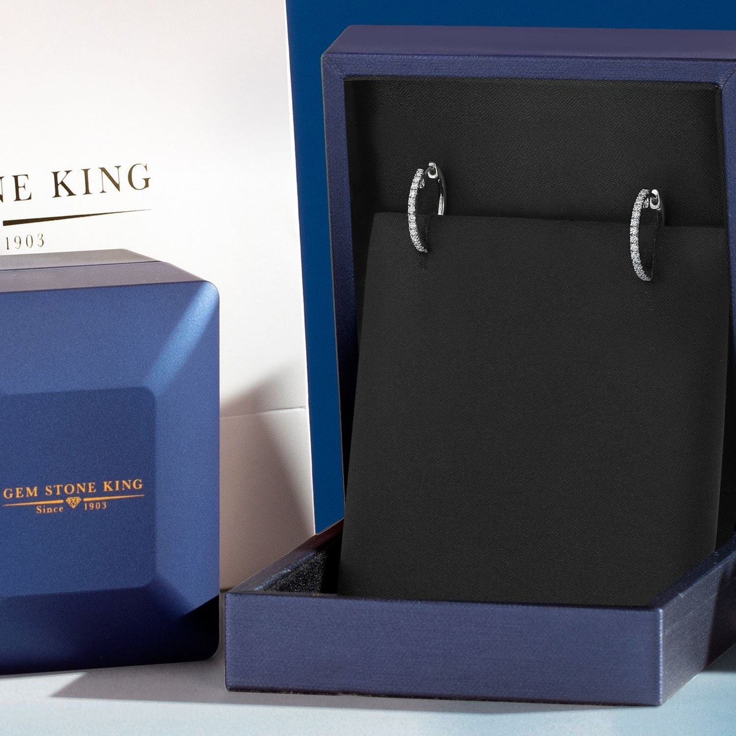 1/4 Cttw Solid 10K White Gold Lab Grown Round Cut Diamond Hoop Earrings | Gold Earrings For Women | G-H Color | VS-SI Clarity | 18MM = 0.70 Inch