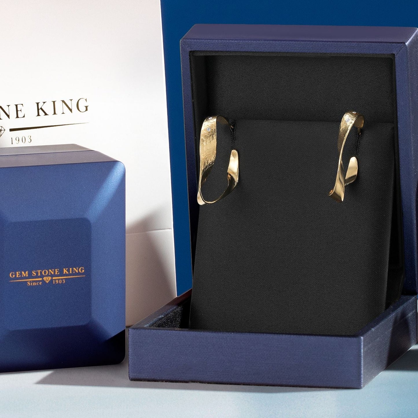 18K Yellow Gold Plated Silver Lab Grown Diamond Round Twisted Dangle Hoop Earrings For Women | 28MM = 0.70 Inch Diameter