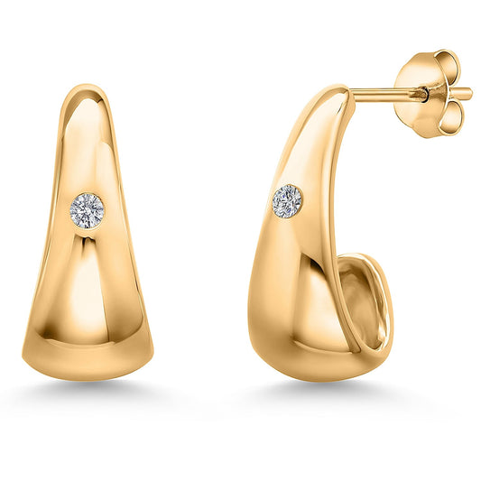 18K Yellow Gold Plated Silver Lab Grown Diamond Teardrop Chunky Hoop Earrings 19X8MM 3/4 Inch G-H Color VS-SI Clarity Drop Earrings For Women Designer Dupe Earrings
