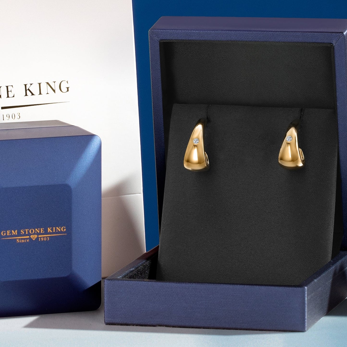 18K Yellow Gold Plated Silver Lab Grown Diamond Teardrop Chunky Hoop Earrings 19X8MM 3/4 Inch G-H Color VS-SI Clarity Drop Earrings For Women Designer Dupe Earrings